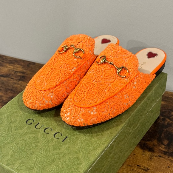 Womens Orange Gucci Slides Size 37 (US 6) - Picture 2 of 6